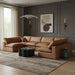 Meridian Furniture - Comfy 158" Vegan Leather Upholstered 6 Piece Modular Sectional - 188Cognac-Sec6D - GreatFurnitureDeal
