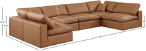 Meridian Furniture - Comfy 158" Vegan Leather Upholstered 6 Piece Modular Sectional - 188Cognac-Sec6D - GreatFurnitureDeal