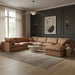 Meridian Furniture - Comfy 158" Vegan Leather Upholstered 7 Piece Modular Sectional - 188Cognac-Sec7A - GreatFurnitureDeal
