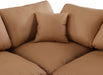 Meridian Furniture - Comfy 158" Vegan Leather Upholstered 7 Piece Modular Sectional - 188Cognac-Sec7A - GreatFurnitureDeal