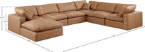 Meridian Furniture - Comfy 158" Vegan Leather Upholstered 7 Piece Modular Sectional - 188Cognac-Sec7A - GreatFurnitureDeal