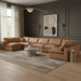 Meridian Furniture - Comfy 197" Vegan Leather Upholstered 7 Piece Modular Sectional - 188Cognac-Sec7B - GreatFurnitureDeal