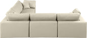 Meridian Furniture - Comfy 119" Vegan Leather Upholstered 5 Piece Modular Sectional - 188Cream-Sec5C - GreatFurnitureDeal