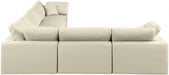 Meridian Furniture - Comfy 158" Vegan Leather Upholstered 6 Piece Modular Sectional - 188Cream-Sec6A - GreatFurnitureDeal