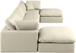 Meridian Furniture - Comfy 158" Vegan Leather Upholstered 6 Piece Modular Sectional - 188Cream-Sec6B - GreatFurnitureDeal