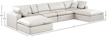 Meridian Furniture - Comfy 158" Vegan Leather Upholstered 6 Piece Modular Sectional - 188Cream-Sec6B - GreatFurnitureDeal