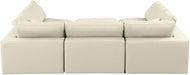 Meridian Furniture - Comfy 119" Vegan Leather Upholstered 6 Piece Modular Sectional - 188Cream-Sec6C - GreatFurnitureDeal