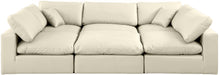 Meridian Furniture - Comfy 119" Vegan Leather Upholstered 6 Piece Modular Sectional - 188Cream-Sec6C - GreatFurnitureDeal