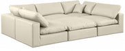 Meridian Furniture - Comfy 119" Vegan Leather Upholstered 6 Piece Modular Sectional - 188Cream-Sec6C - GreatFurnitureDeal