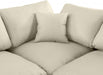 Meridian Furniture - Comfy 158" Vegan Leather Upholstered 6 Piece Modular Sectional - 188Cream-Sec6D - GreatFurnitureDeal