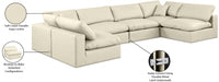 Meridian Furniture - Comfy 158" Vegan Leather Upholstered 6 Piece Modular Sectional - 188Cream-Sec6D - GreatFurnitureDeal