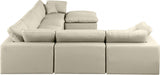 Meridian Furniture - Comfy 158" Vegan Leather Upholstered 7 Piece Modular Sectional - 188Cream-Sec7A - GreatFurnitureDeal
