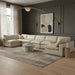 Meridian Furniture - Comfy 197" Vegan Leather Upholstered 7 Piece Modular Sectional - 188Cream-Sec7B - GreatFurnitureDeal