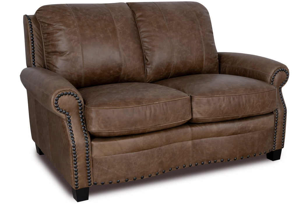 Mariano Italian Leather Furniture - Bennett 4 PC Living Room Set in Bomber Tan - BENNETT-BOMBER-TAN-SLCO - GreatFurnitureDeal