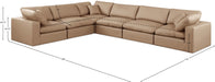 Meridian Furniture - Comfy 158" Vegan Leather Upholstered 6 Piece Modular Sectional - 188Tan-Sec6A - GreatFurnitureDeal
