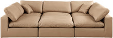 Meridian Furniture - Comfy 119" Vegan Leather Upholstered 6 Piece Modular Sectional - 188Tan-Sec6C - GreatFurnitureDeal