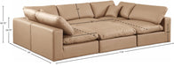 Meridian Furniture - Comfy 119" Vegan Leather Upholstered 6 Piece Modular Sectional - 188Tan-Sec6C - GreatFurnitureDeal