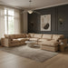 Meridian Furniture - Comfy 158" Vegan Leather Upholstered 7 Piece Modular Sectional - 188Tan-Sec7A - GreatFurnitureDeal