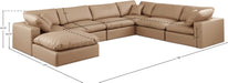 Meridian Furniture - Comfy 158" Vegan Leather Upholstered 7 Piece Modular Sectional - 188Tan-Sec7A - GreatFurnitureDeal