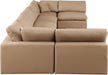 Meridian Furniture - Comfy 197" Vegan Leather Upholstered 7 Piece Modular Sectional - 188Tan-Sec7B - GreatFurnitureDeal