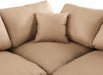 Meridian Furniture - Comfy 197" Vegan Leather Upholstered 7 Piece Modular Sectional - 188Tan-Sec7B - GreatFurnitureDeal