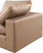 Meridian Furniture - Comfy 197" Vegan Leather Upholstered 7 Piece Modular Sectional - 188Tan-Sec7B - GreatFurnitureDeal