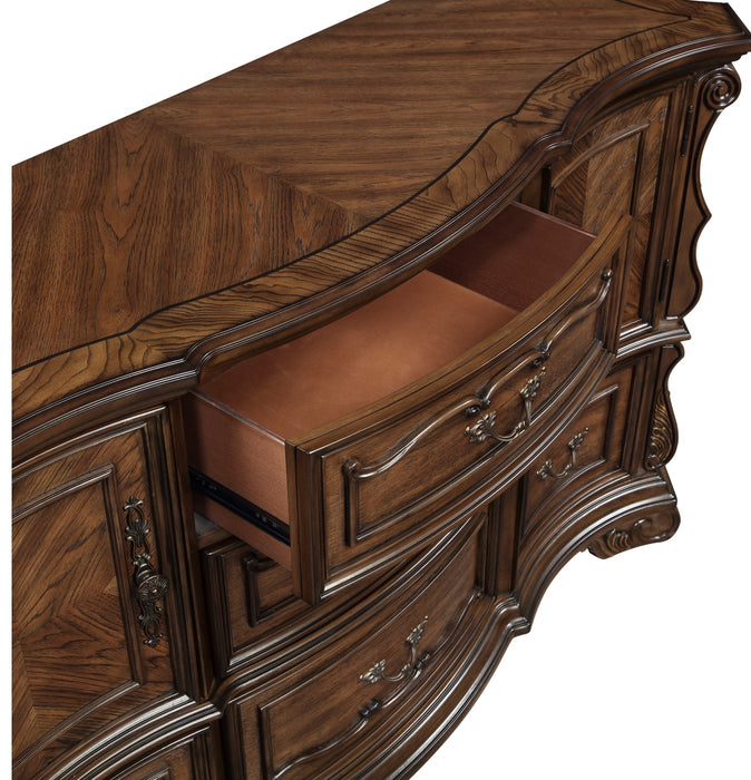 Homelegance - Gilmartin Dresser and Mirror in Dark Brown - 2424-5-6 - GreatFurnitureDeal