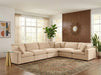 Meridian Furniture - Comfy 158" Velvet Upholstered 6 Piece Modular Sectional - 189Beige-Sec6A - GreatFurnitureDeal