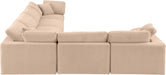 Meridian Furniture - Comfy 158" Velvet Upholstered 6 Piece Modular Sectional - 189Beige-Sec6A - GreatFurnitureDeal