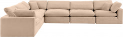 Meridian Furniture - Comfy 158" Velvet Upholstered 6 Piece Modular Sectional - 189Beige-Sec6A - GreatFurnitureDeal