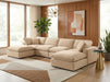 Meridian Furniture - Comfy 158" Velvet Upholstered 6 Piece Modular Sectional - 189Beige-Sec6B - GreatFurnitureDeal