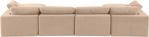 Meridian Furniture - Comfy 158" Velvet Upholstered 6 Piece Modular Sectional - 189Beige-Sec6B - GreatFurnitureDeal