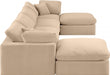 Meridian Furniture - Comfy 158" Velvet Upholstered 6 Piece Modular Sectional - 189Beige-Sec6B - GreatFurnitureDeal