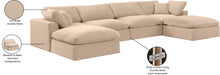 Meridian Furniture - Comfy 158" Velvet Upholstered 6 Piece Modular Sectional - 189Beige-Sec6B - GreatFurnitureDeal