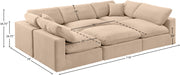 Meridian Furniture - Comfy 119" Velvet Upholstered 6 Piece Modular Sectional - 189Beige-Sec6C - GreatFurnitureDeal