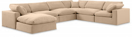 Meridian Furniture - Comfy 158" Velvet Upholstered 7 Piece Modular Sectional - 189Beige-Sec7A - GreatFurnitureDeal