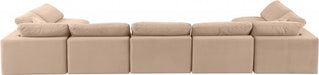 Meridian Furniture - Comfy 197" Velvet Upholstered 7 Piece Modular Sectional - 189Beige-Sec7B - GreatFurnitureDeal