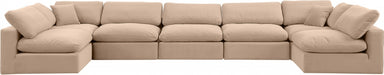Meridian Furniture - Comfy 197" Velvet Upholstered 7 Piece Modular Sectional - 189Beige-Sec7B - GreatFurnitureDeal