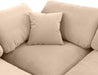Meridian Furniture - Comfy 197" Velvet Upholstered 7 Piece Modular Sectional - 189Beige-Sec7B - GreatFurnitureDeal