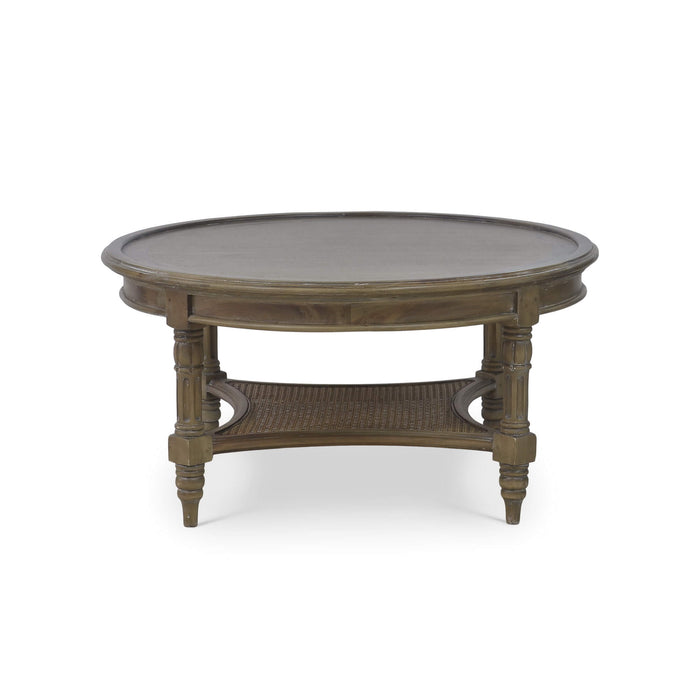 Bramble - Montego Coffee Table Small in Straw Wash w/ Rattan Glaze Shelf - 24272STW-RGZE--- - GreatFurnitureDeal