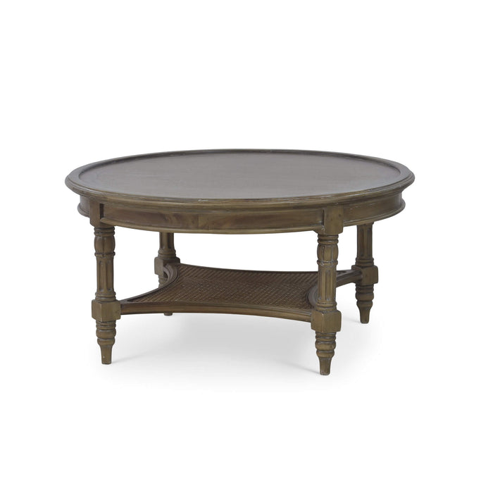 Bramble - Montego Coffee Table Small in Straw Wash w/ Rattan Glaze Shelf - 24272STW-RGZE--- - GreatFurnitureDeal