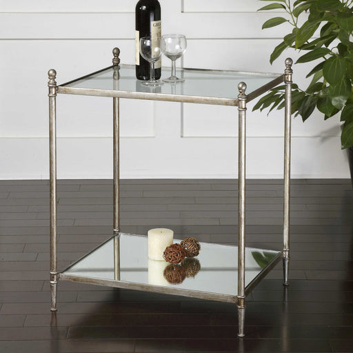 Uttermost - Gannon Mirrored Glass End Table - 24282 - GreatFurnitureDeal