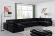 Meridian Furniture - Comfy 197" Velvet Upholstered 7 Piece Modular Sectional - 189Black-Sec7B - GreatFurnitureDeal