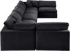Meridian Furniture - Comfy 197" Velvet Upholstered 7 Piece Modular Sectional - 189Black-Sec7B - GreatFurnitureDeal