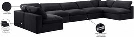 Meridian Furniture - Comfy 197" Velvet Upholstered 7 Piece Modular Sectional - 189Black-Sec7B - GreatFurnitureDeal