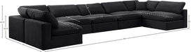 Meridian Furniture - Comfy 197" Velvet Upholstered 7 Piece Modular Sectional - 189Black-Sec7B - GreatFurnitureDeal