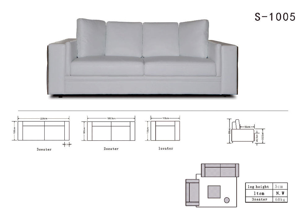 ESF Furniture - 1005 Loveseat in White - 10052WHITE