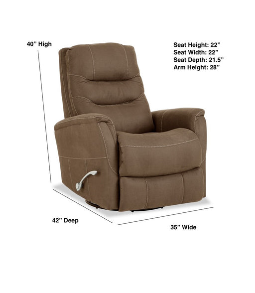 Motion Ease - Nantucket Manual Swivel Glider Recliner in Chocolate - 243-93-21 - GreatFurnitureDeal