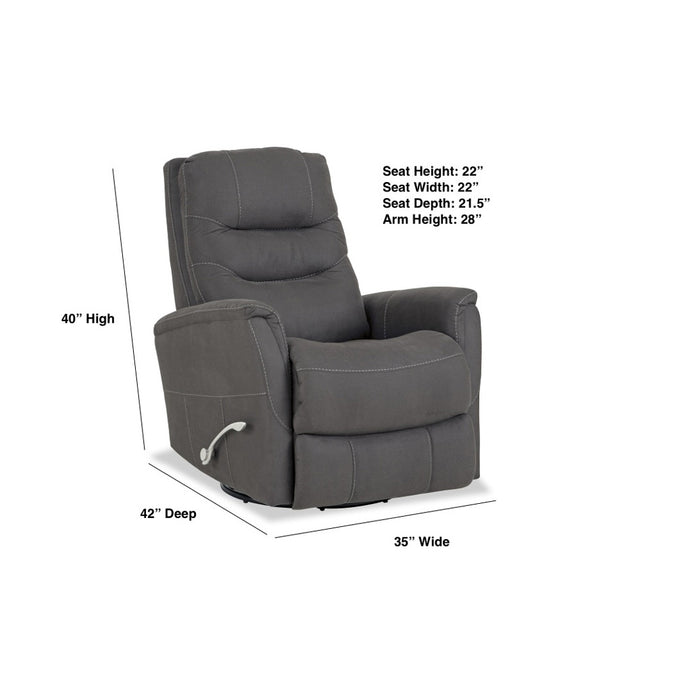 Motion Ease - Nantucket Manual Swivel Glider Recliner in Gray - 243-93-60 - GreatFurnitureDeal