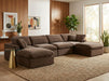 Meridian Furniture - Comfy 158" Velvet Upholstered 6 Piece Modular Sectional - 189Brown-Sec6B - GreatFurnitureDeal